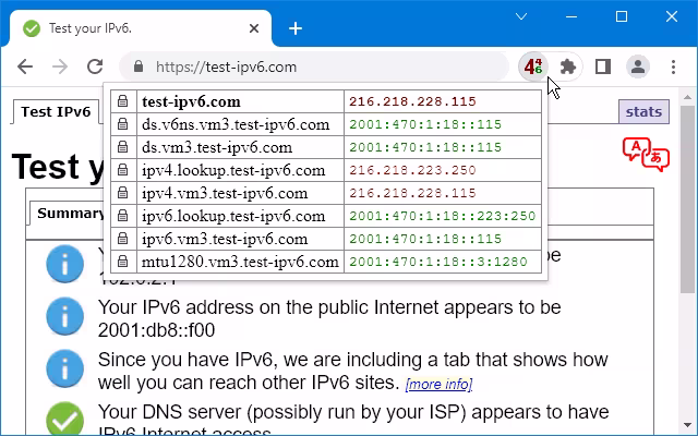 IPvFoo - 在浏览器地址栏显示当前网页 IP 地址[Chrome/Firefox] 1