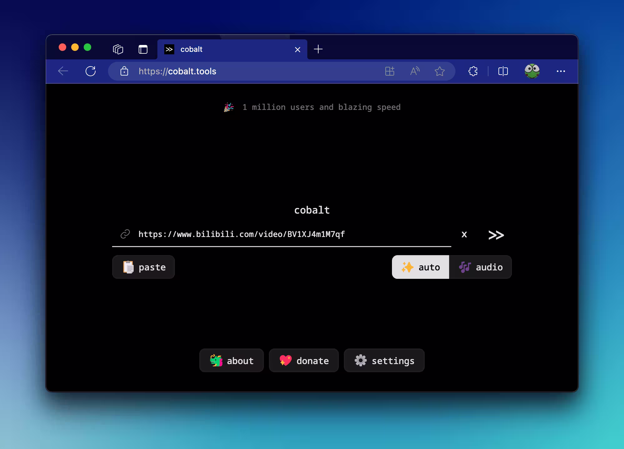 cobalt - 开源、无广告，在线视频下载工具，支持 B 站、小红书、Tiktok、VK、YouTube 等 20+ 在线视频网站[Web] 2